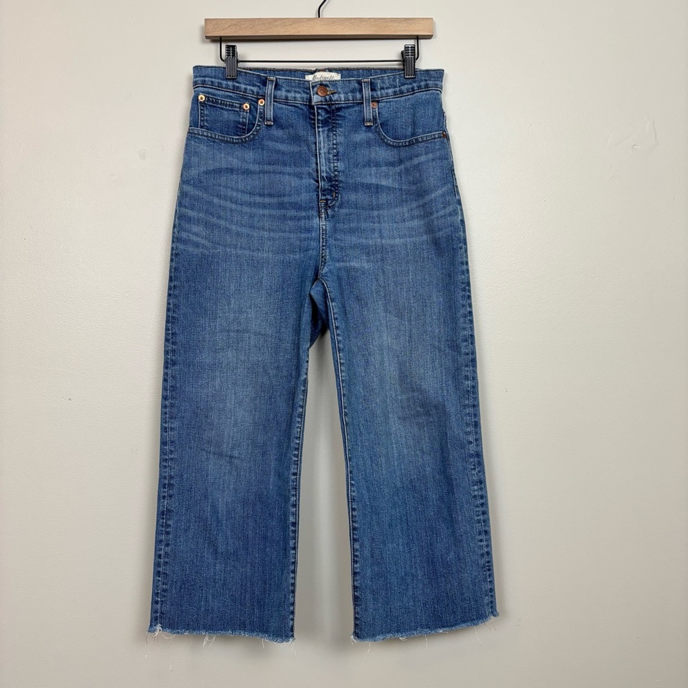 Women's High Waisted Slim Wide Leg Crop Jeans